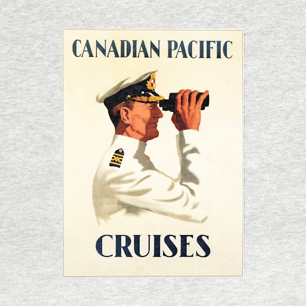 CANADIAN PACIFIC CRUISES Captain Vintage Sea Ship Travel Advert Poster by vintageposters